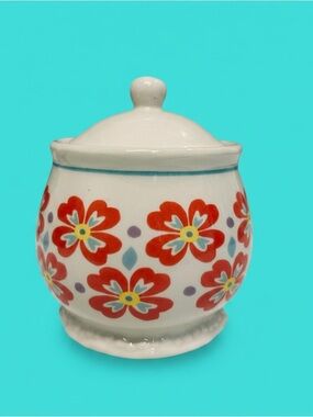 The Pioneer Woman Flea Market Lidded Ceramic Condiment Pot Jar